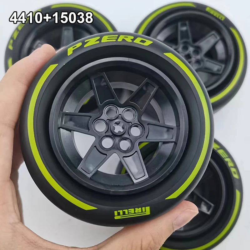 4410 Tenchnial Building Blocks F1 Car Tyre Wheels 15038 49294 Diy Accessories Compatible LEGO CADA 42171 42141 Scale 1:10 Car - CADA BRICKS®