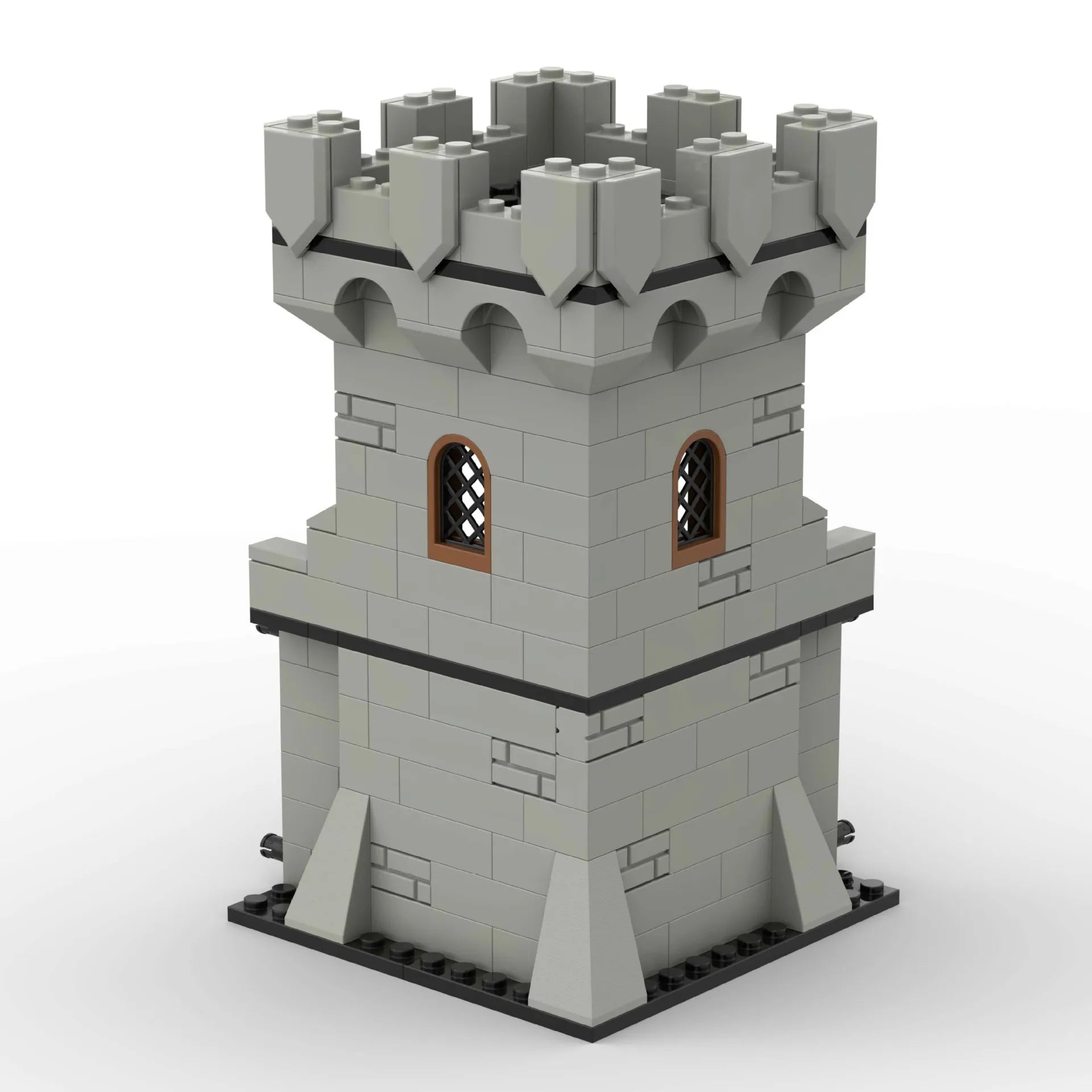 Medieval Castle Tower Building Blocks DIY Ancient City Wall Fortress Model Historical Architecture Kits for Children Adults