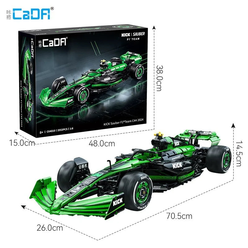 Cada 1:8  MOC Sauber F1 Team C44 Formula-1 F1 Racing Car Number 24 Sports Car Building Blocks City KICK Car Bricks Toys Gift - CADA BRICKS®
