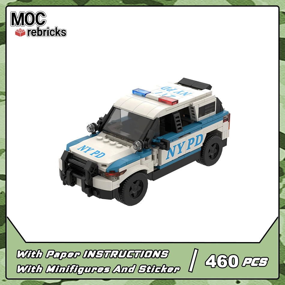 Police Car Explorer MOC Speed Champions City Vehicle Technique Bricks Swat Truck Classic Building Block Model Set DIY Kids Toy