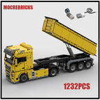 Famous High-tech Engineering Car Series 3-axle Tipper Trailer MOC Building Blocks Popular Truck Model Bricks Toys Kid Collection - CADA BRICKS®