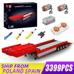 MOULD KING 19015T MOC Trailer Building Blocks for Tractor Truck Model DIY Assembled Bricks Creative Educational Collection Toys