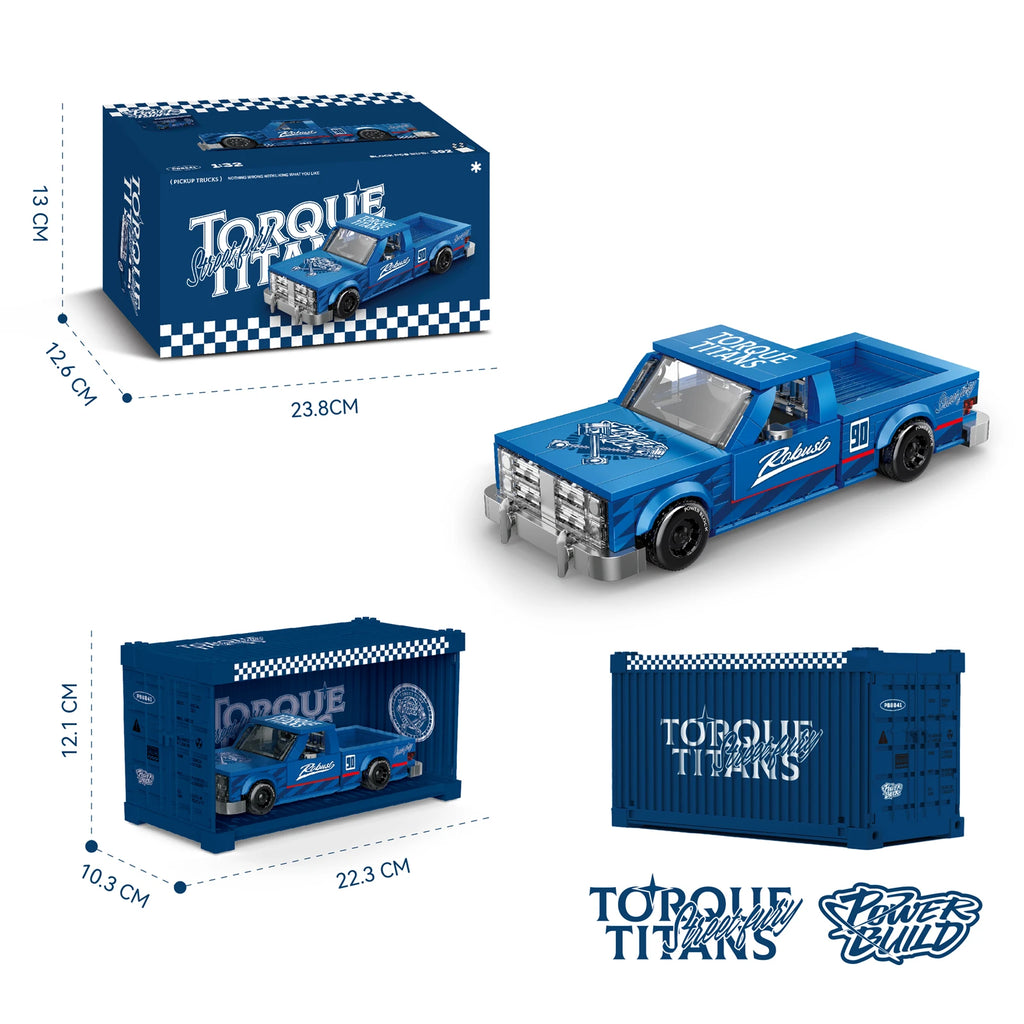 MOC City Car Retro Pickup Truck Building Blocks Speed Champion Racer Vehicle with Display Box Bricks Garage Toy Kids Adults Gift