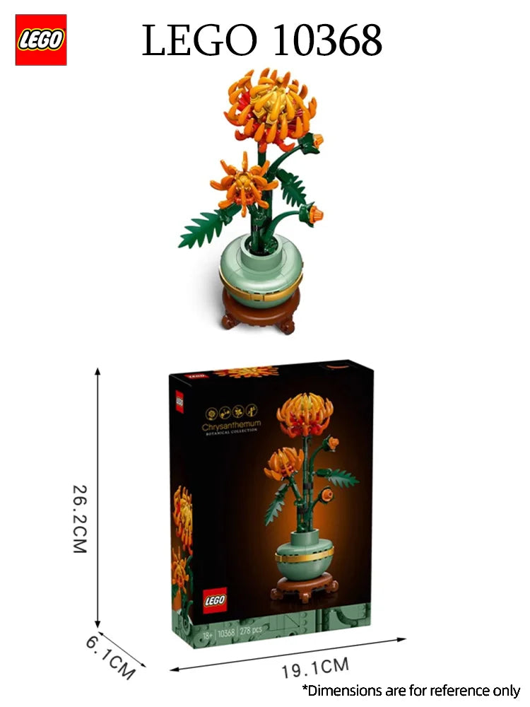 LEGO 10368 Icons Krysantemum Blomsterdekor, Kreativt Byggesett for Voksne, Blomsterutstilling fra Den Botaniske Samlingen