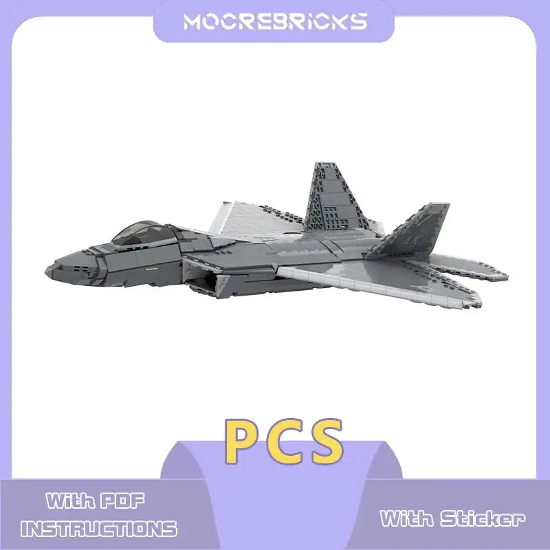 Militair oorlogsvliegtuig A F-22 Raptor modelset luchtmacht multifunctionele jager bouwstenen creatieve expert speelgoed kinderen verzamelcadeau