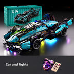 Technical Racing Sport Car Model Building Blocks technic adults 1:14 DIY Supercar Brick Puzzle Toys Kid Adult Gift（1000+granule）
