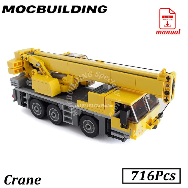 City Road Maintenance Tipper Truck Paver Compactor Heavy Crane MOC Building Block Brick Construction Toy
