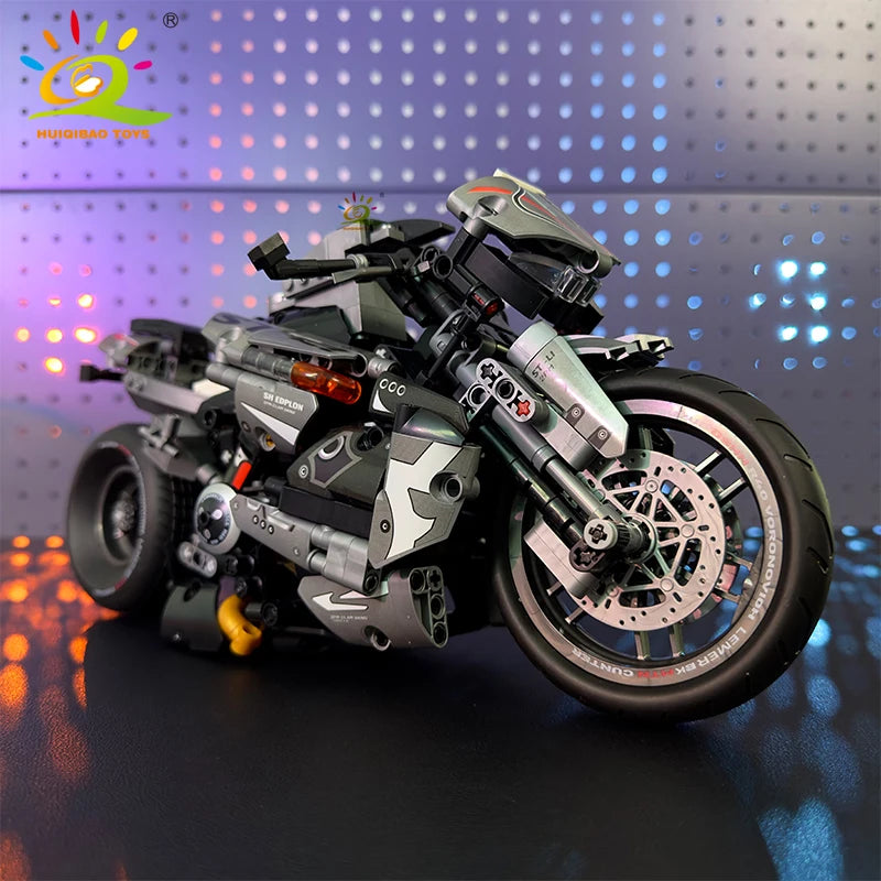 HUIQIBAO High-tech Classic Motorbike Building Model Blocks Moto City Racer Bricks Toy for Kids Boy Children Adult MOC Car Set - CADA BRICKS®
