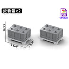 City Construction Building Blocks Set with Truck Crane Forklift Fuel Tank Transport Toy