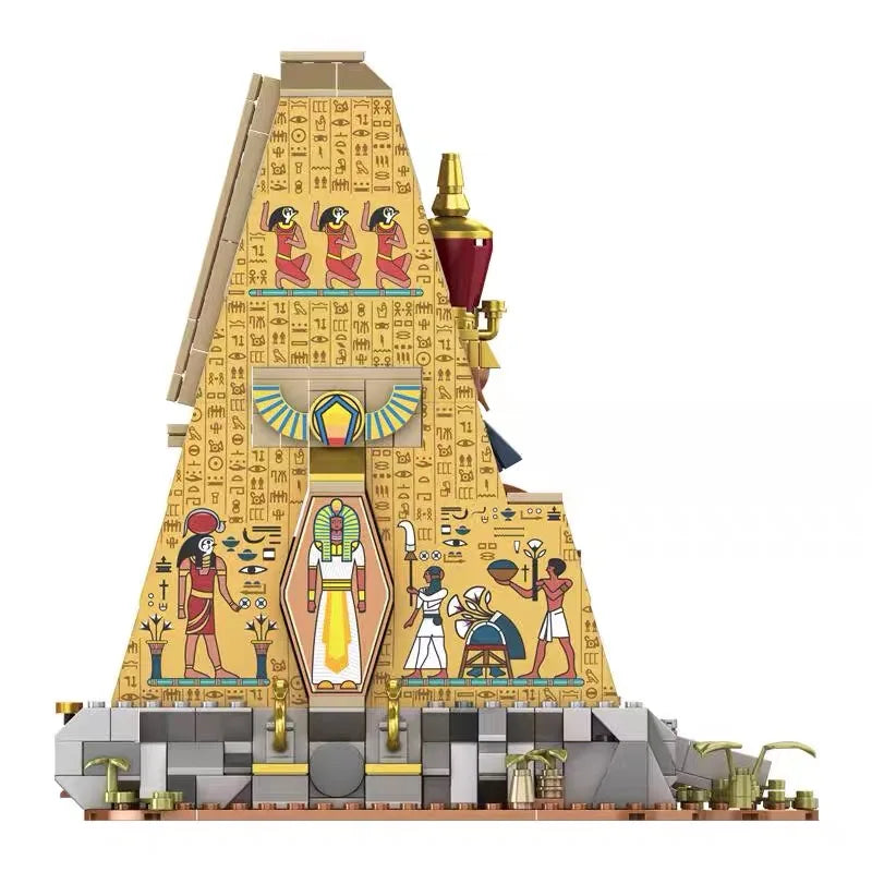 MOC 2025 Nuovo Set di Blocchi da Costruzione Piramide Faraonica Egizia Antica Architettura Tempio del Deserto Mummia Puzzle di Mattoni Giocattoli Regalo per Bambini
