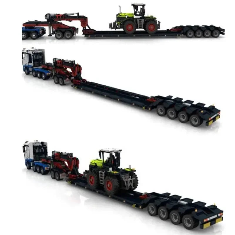 Klassieke MOC-Custom SLT RC Low Boy Trailer MOC-16692 Bouwsteen Auto Laad Transport Vrachtwagen Trailer 2268 Stuks Geassembleerd Speelgoed Model