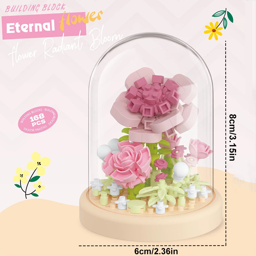 Diy Micro Flower Building Blocks Mini Bricks Particles Eternal Life Flowers Home Decoration Assembling Puzzle Toy Christmas Gift - CADA BRICKS®