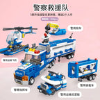 City Truck Vehicle Pickup Heavy Cargo Transport Model Building Blocks Machinery Shop Van Creative Carriage Harvester Car Kid Toy - CADA BRICKS®