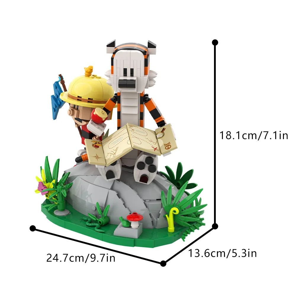 Moc Calvined and Hobbes Building Blocks Classic Comic Book Figure DIY Model Bricks Children Educational Toys Collect gifts - CADA BRICKS®