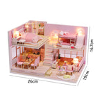 Doll House Kit 3D Wooden Mini DollHouse Assembly Building with Furniture Kit Toys Children's Birthday Gift 3D Puzzle Handmade