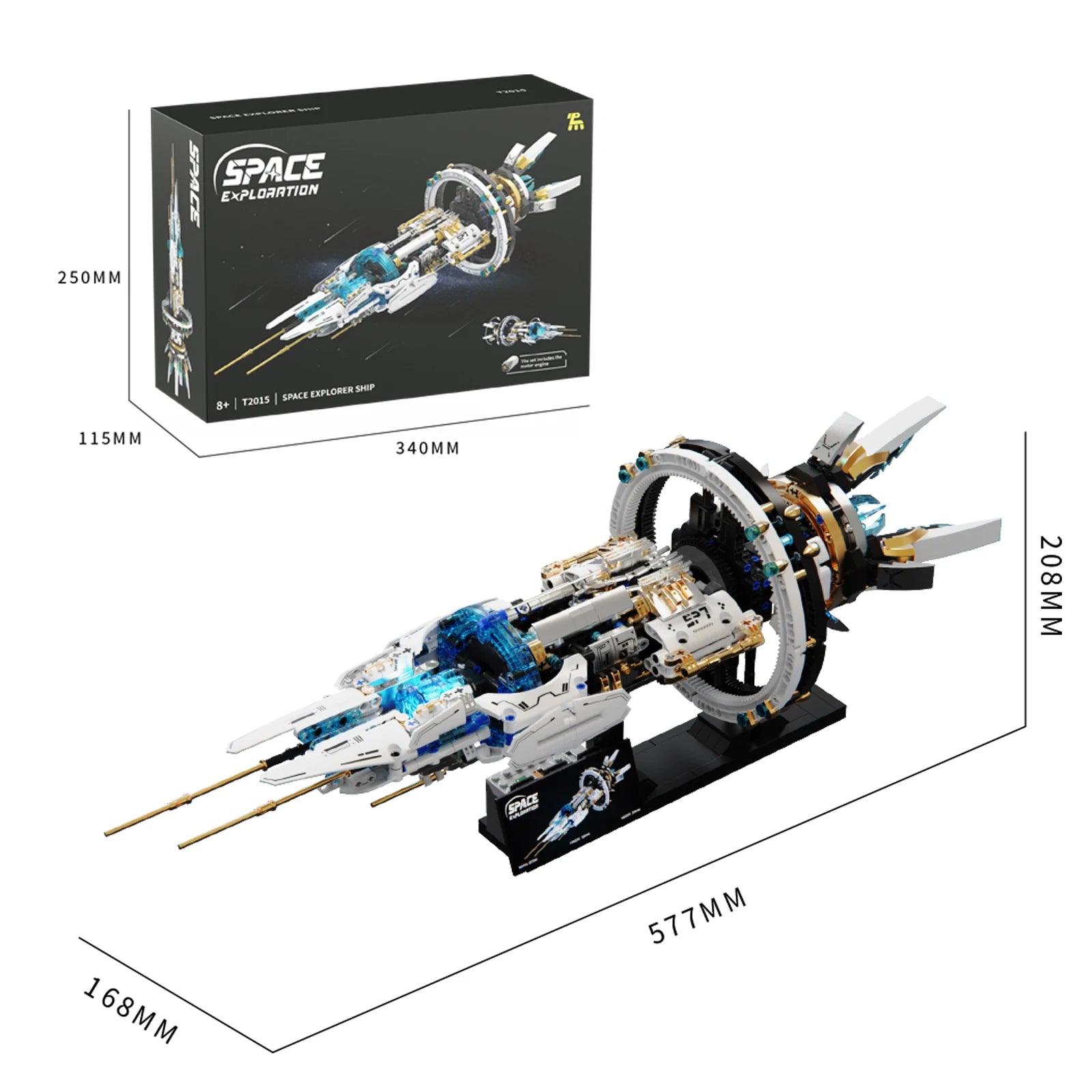 Roterbare romskip byggeklosser romutforskerflåte med lys romstasjon modellklosser puslespill leker gave til voksne og barn