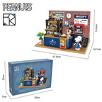 Genuine Snoopy Building Blocks Multi-faceted Life Puzzle Box Cartoon Plastic Building Blocks Trendy Scene Coffee Shop Toys Gift