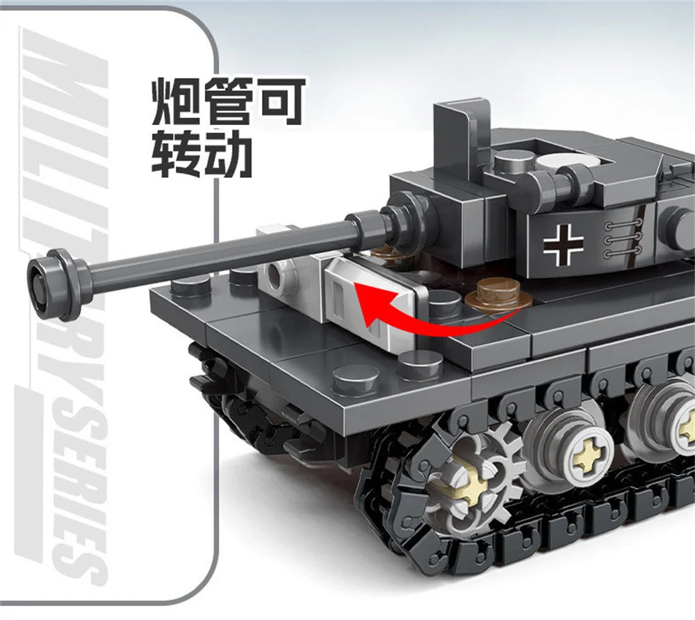 World War 2 WW2 Army Military Soldiers SAWT Soldiers The King Tiger Heavy Tank DIY Model Building Blocks Bricks Children'S Toys - CADA BRICKS®