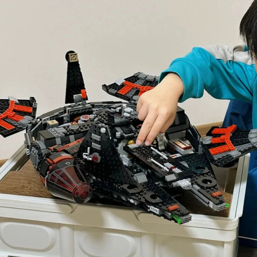 1579PCS Dark Falcon Star Ship Building Blocks - Advanced DIY Space Model for Adult Hobbyists