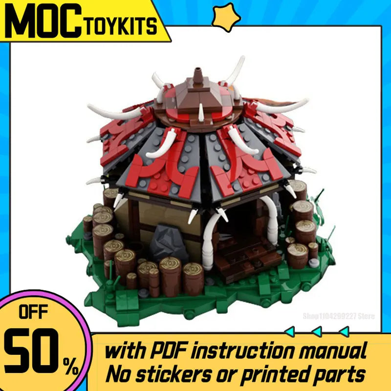 689PCS Building Blocks WOW Fantasy Orc Barracks Castle Architecture Model MOC-57406 Set Assembly Toys Christmas Gift