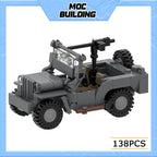 MOC Militaire Serie Jeep Model Bouwstenen 1:35 Schaal Licht Vrachtwagen Doe-Het-Zelf Samenstellen Blokken Creatief Auto Speelgoed Collectie Kerstcadeau