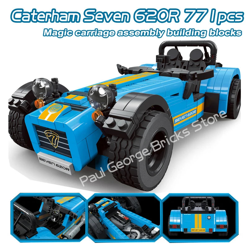 771 stuks High-Tech Serie Retro Caterham 620R Bouwstenen Vintage Autootje Model Technische Blokken Speelgoed Voor Jongens Kinderen Cadeaus