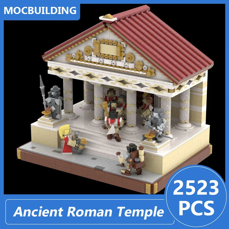 Oud Romeins Tempel Kasteel Model Moc Bouwstenen Doe-Het-Zelf Samenstellen Bakstenen Architectuur Display Creatief Kerst Speelgoed Cadeaus 2523STUKS