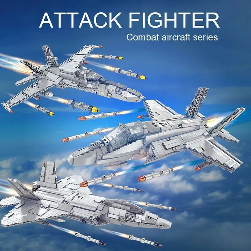 Aircraft Series F22 Fighter Building Blocks Model Famous WWII Military Airplanes MOC Bricks Sets Boys Toys Gifts For Childrens - CADA BRICKS®