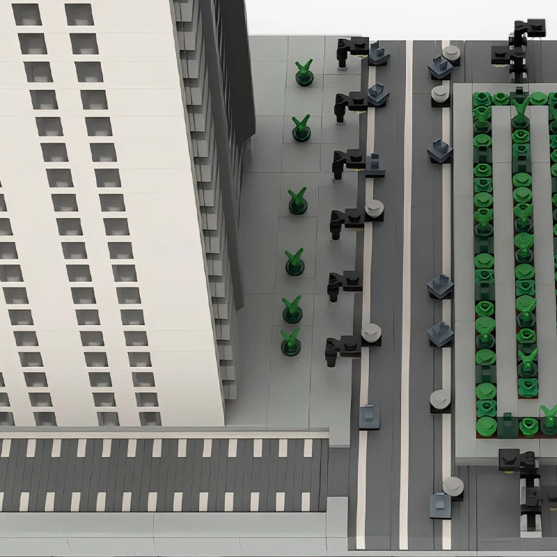 Edifice Block MOC City Street View Collapse Skyscraper Modular Architecture Technolo ...