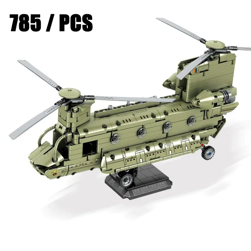 2024 Sluban WW2 Military Russia Air Weapon Mi-24 Attack Helicopters Hind Model Building Blocks Classics Fighter Bricks Plane Toy