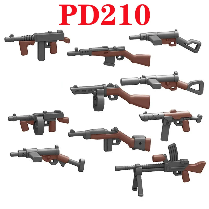 5/10 WW2 Soldier Weapons Building Block Two-color Printing Machine Rifle Submachine Sniper Guns Military Accessories Bricks C238 - CADA BRICKS®