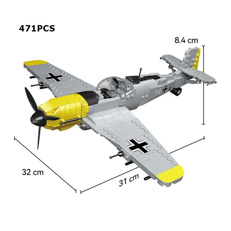 Different Types ww2 Army P47 Fighter Building Blocks Spitfire Military Soldier Pilot Figures Weapon Bricks Plane Toys for kids