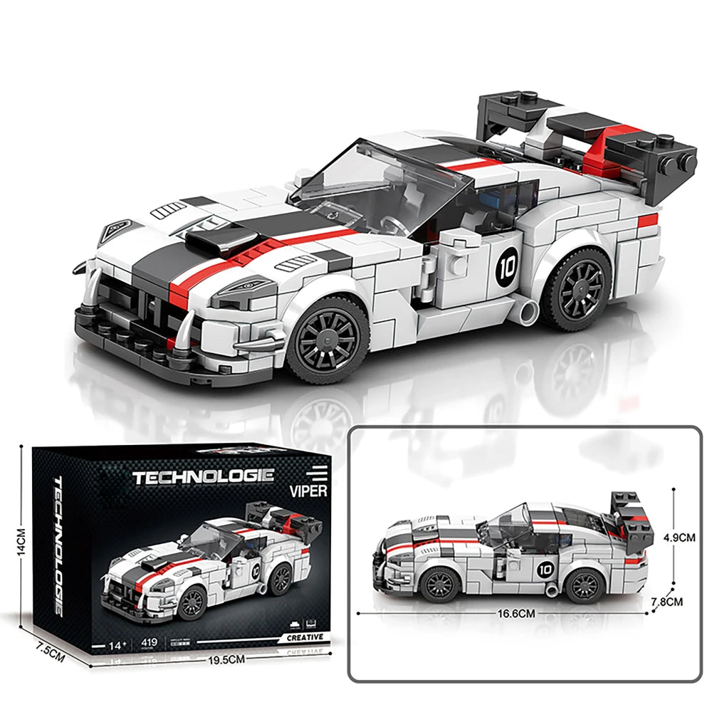 Race Car Toy Model Building Blocks Set for Adults, Collection Speed Car Vehicle Building Kit, Gift for Kids, Boys Girls 8-12 - CADA BRICKS®