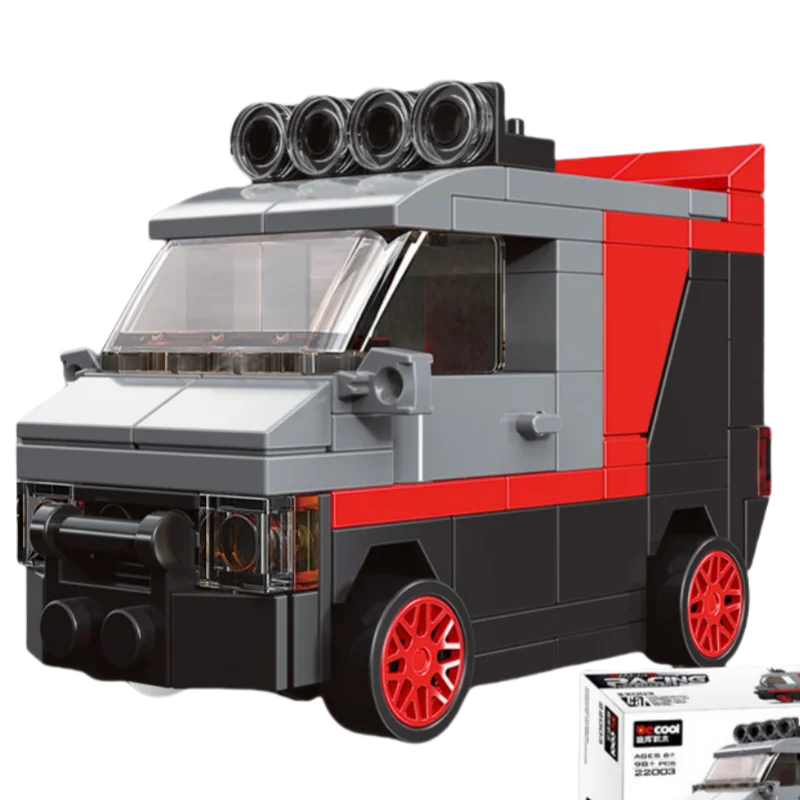 Doe-het-zelf raceauto bus bouwvoertuig ambulance terugtrekmodel bouwstenen speelgoed voor kinderen jongens compatibel met Lego