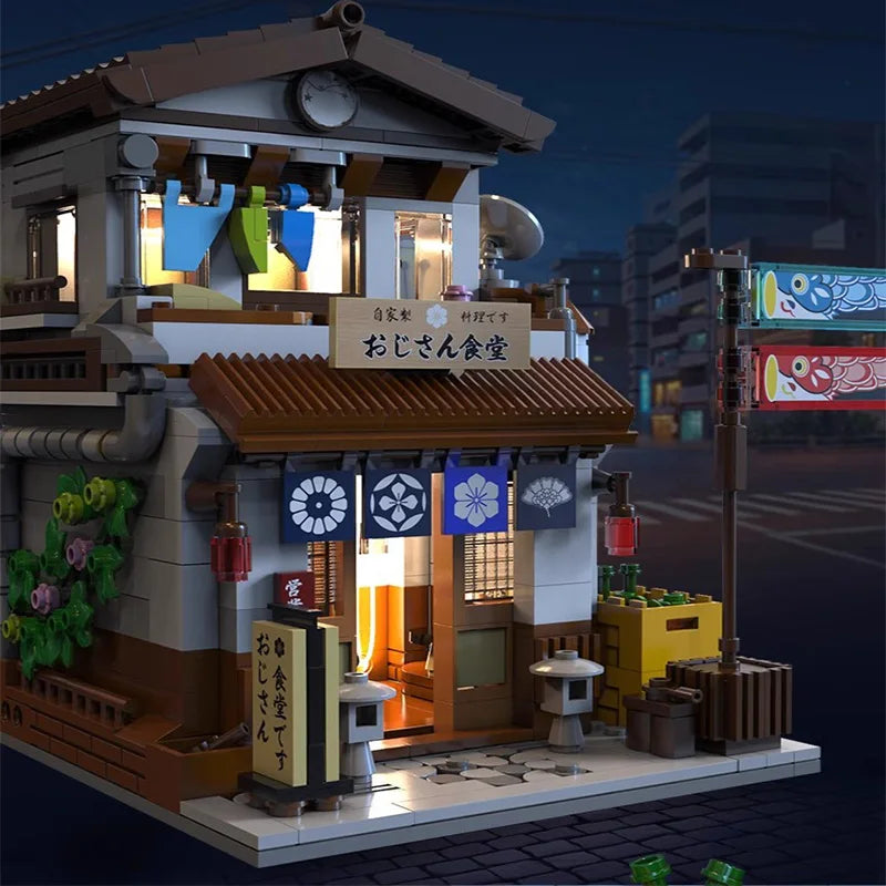 Cada LED City Japanese Style Canteen House Architecture Building Blocks Late Night Canteen Figures Bricks Toys for Kid Gifts - CADA BRICKS®