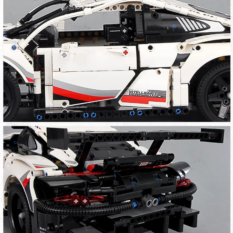 1580 DELER Teknisk Racingbil 42096 Mekanisk Gruppe Sett Bygg MOC Kjøretøy Autentisk Detalj Modellbil Bygg Visningsgave Leker