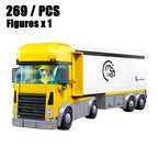 New Modern City Big Cargo Freight Truck Semi Trailer truck Large Heavy Goods Vehicle Car Model Building Blocks Bricks Kids Toys