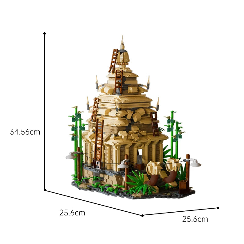‌MOC 1853PCS Forbidden Temple Building Blocks Set Ancient Ruins Model Brick Toy Creative Construction Holiday Gift Adults Kids