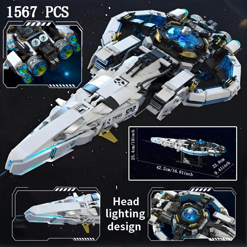 UFO Flying saucer Building block Alien Ship Spacecraft Astronaut Creative assembly ornament puzzle toy boy gift