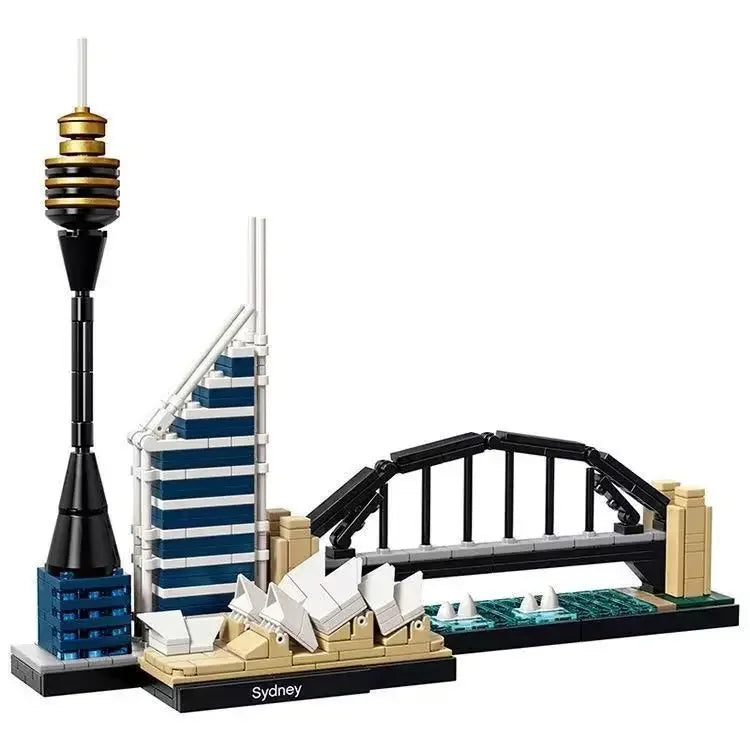 Architecture Paris Dubai London Sydney Chicago Shanghai Building Blocks Kit Bricks Classic City Model Kid Toys For Children Gift