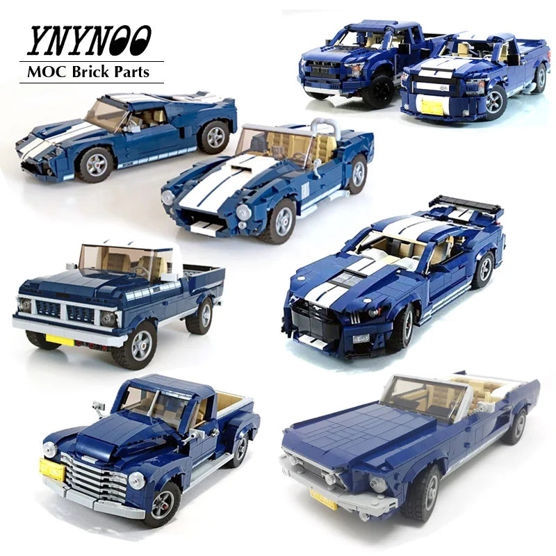 NEW MOC-10265 Mustangs Shelby GT500 Building Block Car Bricks F150 Raptor Classic Pickup Assembled Model DIY Toys Birthday Gifts - CADA BRICKS®