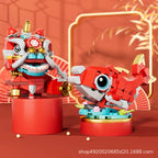 Chinese style beast building blocks ornaments lion awakening  dragon year souvenirs new year's day gift toys - CADA BRICKS®