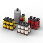 City Construction Building Blocks Set with Truck Crane Forklift Fuel Tank Transport Toy