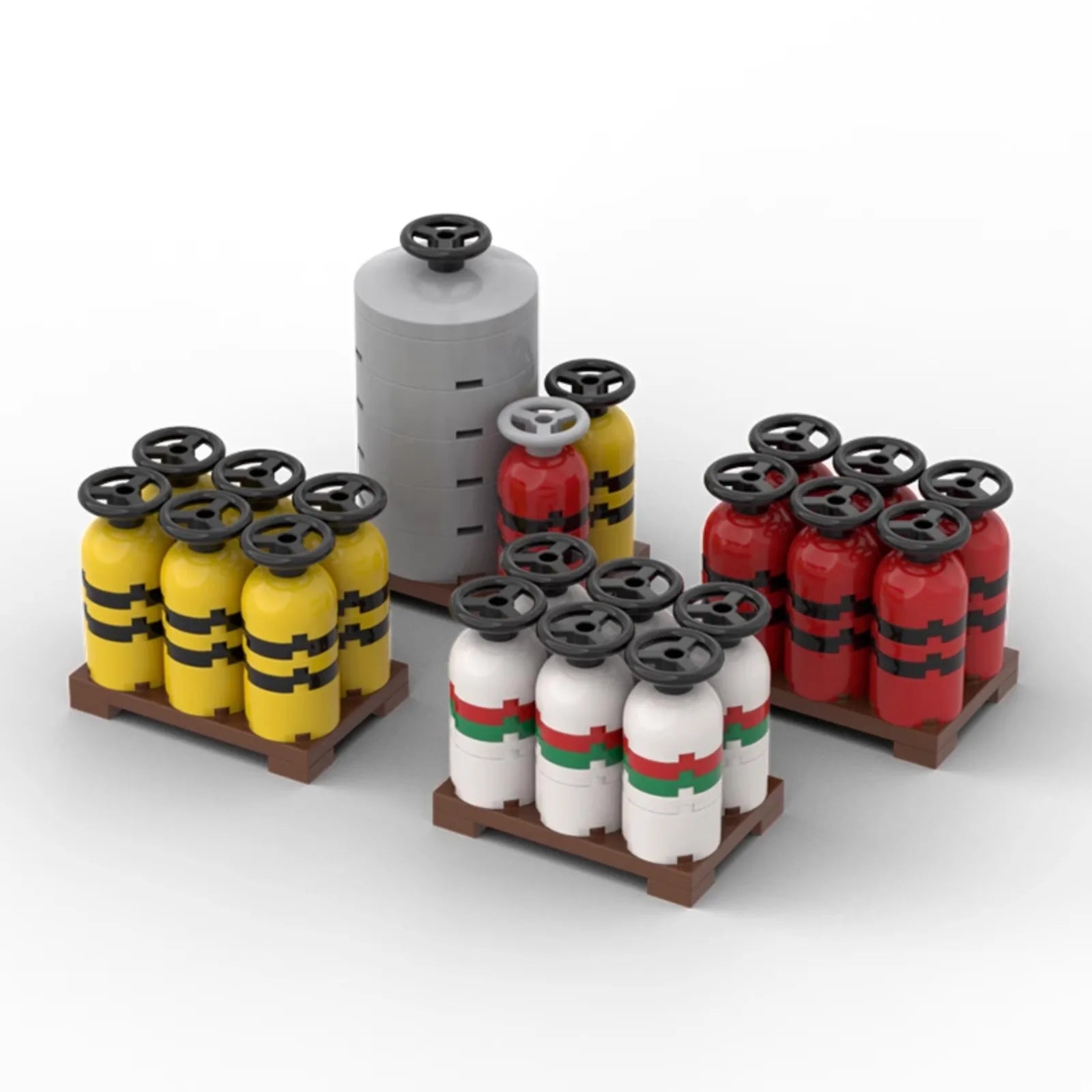 City Construction Building Blocks Set with Truck Crane Forklift Fuel Tank Transport Toy