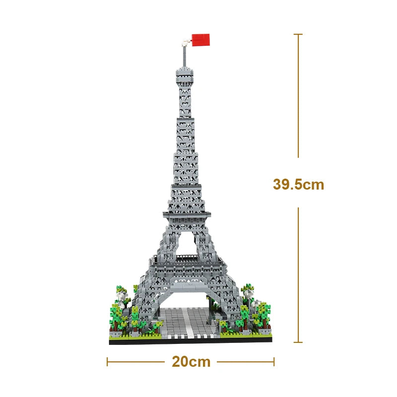Knew Built Louvre Micro Mini Building Blocks for Adult, Architecture Toys Set, Construction, Arc Triomphe Eiffel Assembly Bricks