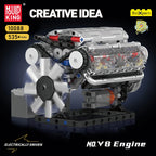 Mould King 10088 Technik Electrically Driven No.V8 Engine Model Building Blocks Set Creative Educational Toys