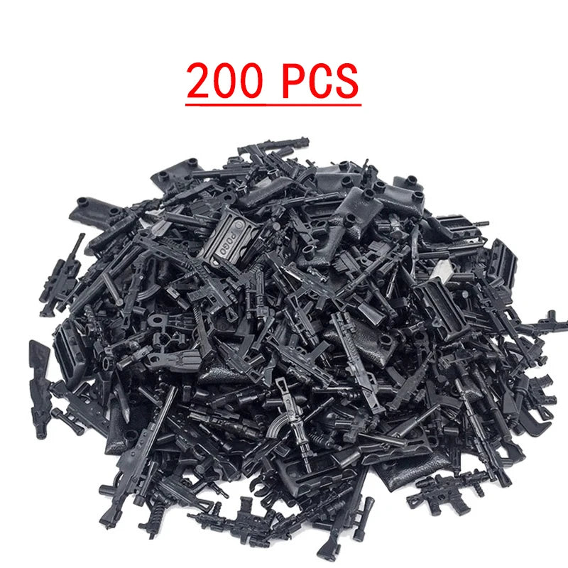 Military Weapons Guns Mortar Special Forces Police SWAT Gangster Jeeps Off-Road Armored Vehicle Model Soldier Building Block Toy