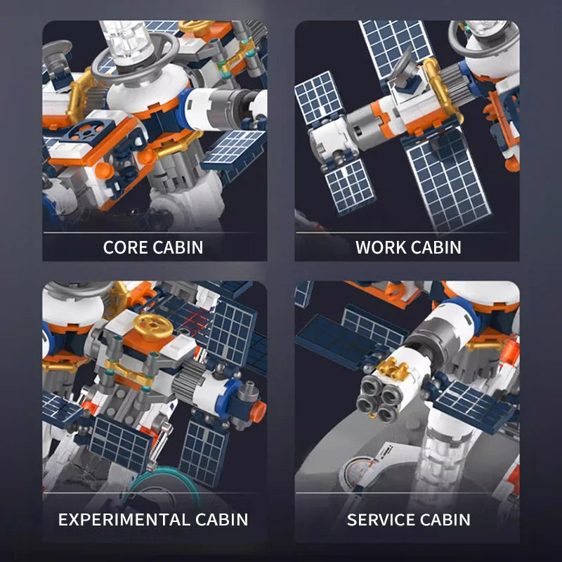 Nieuwe Creatieve Technologie Ruimtestation Transparante Globe Bouwstenen High Tech Constructie Bakstenen Set Speelgoed Cadeaus Voor Kinderen