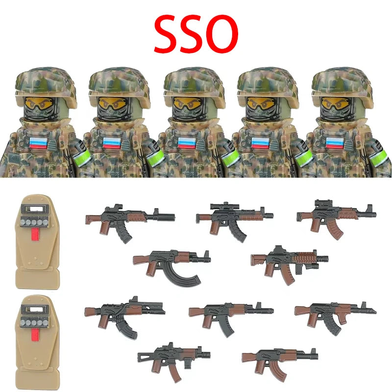 Military Army Figures Building Blocks SWAT Ghost Commando Special Forces Soldier Weapons Gun Hat Shield Belt AK Mini Bricks Toy - CADA BRICKS®