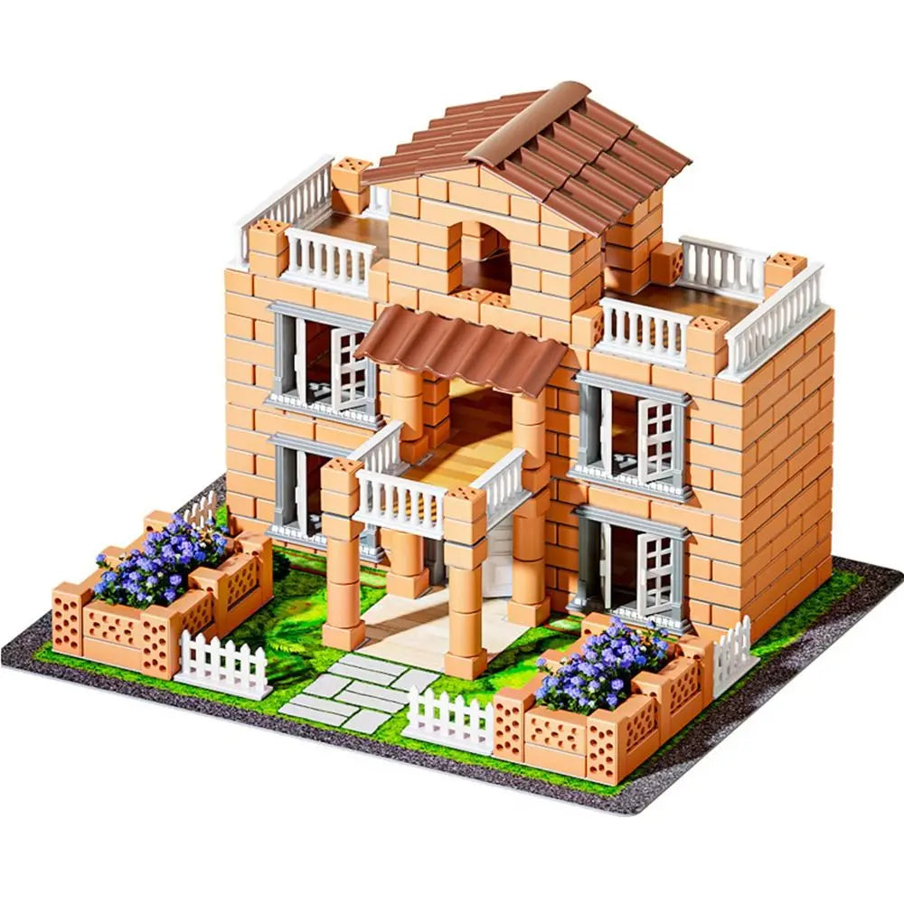 Multicolor DIY Building House Block Set Plastic Tile Houses Assemble Toy Miniature Size Villa Model Mini Brick Assembly